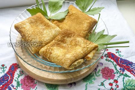 Фото рецепта Блины с фаршем из жареной редьки