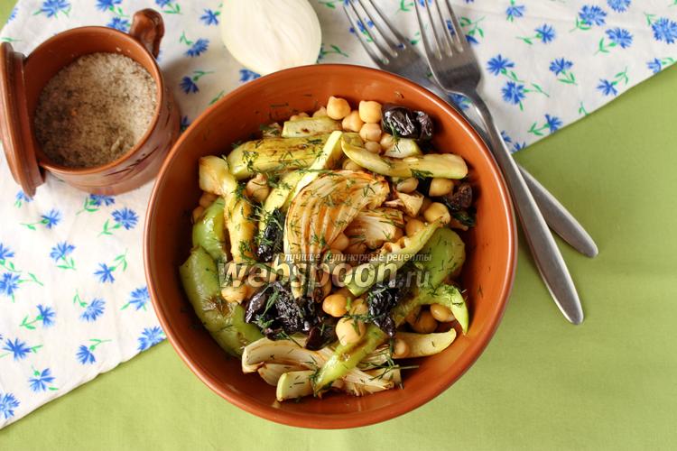Фото Салат из нута с печёными овощами