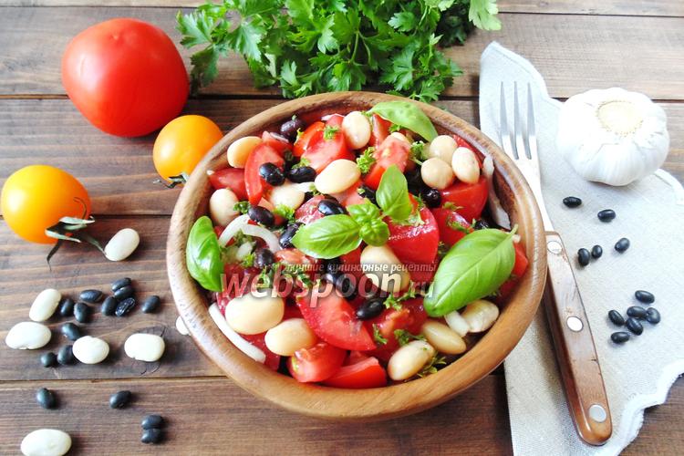 Фото Салат с фасолью и помидорами