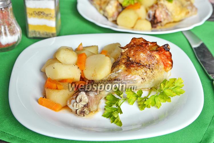 Фото Куриная голень, запечённая с кунжутом, сыром и грейпфрутом