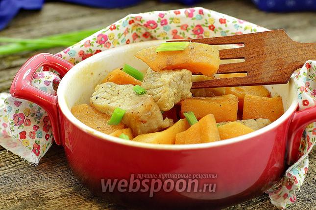 Фото Тыква с мясом в духовке