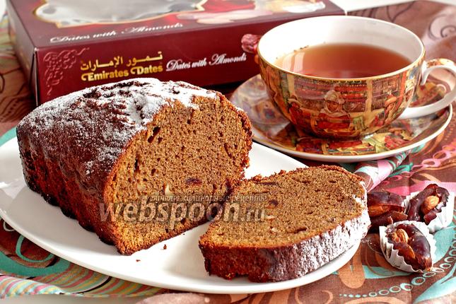 Фото Кофейный кекс с финиками и миндалём