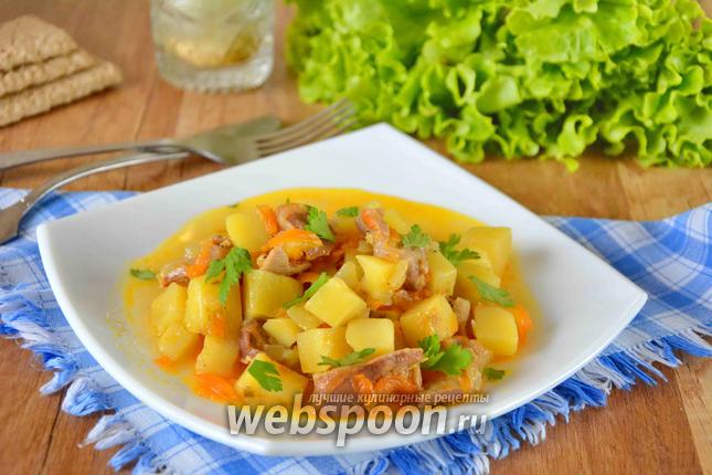 Фото Куриные желудочки с картошкой