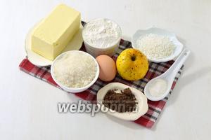 Для работы нам понадобятся яйца, яблоки, кокосовая стружка, какао, мука, сахар, разрыхлитель, сливочное масло.