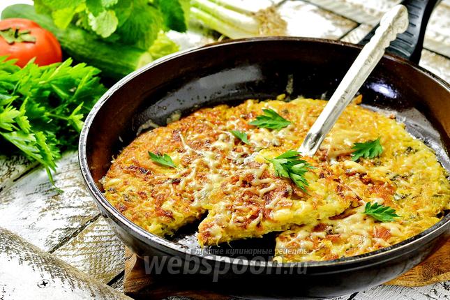 Фото Картофельный пирог на сковороде