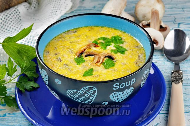Фото Сырный суп с шампиньонами