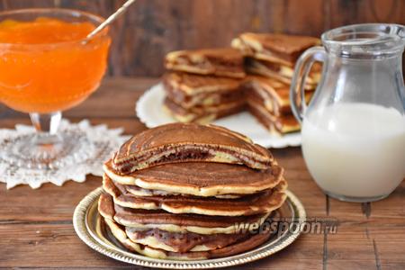 Фото рецепта Мраморные панкейки