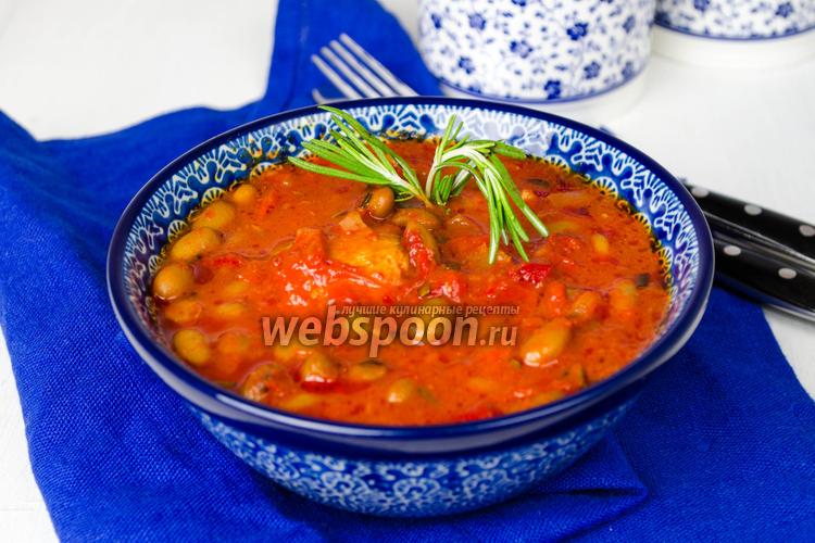 Фото Свинина с фасолью в томатном соусе