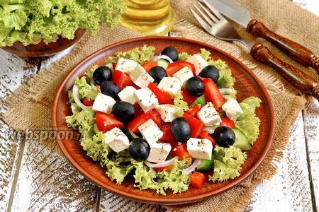 Фото рецепта Греческий салат с Фетаксой