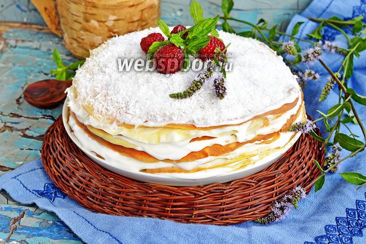 Фото Блинный торт со сметанным кремом