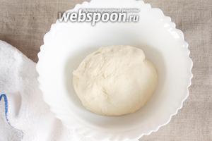 В предварительно просеянную пшеничную муку (3 стакана) добавить холодной питьевой воды (250 мл) и замесить не тугое, эластичное тесто, не липнущее к рукам. При необходимости добавьте воды или подсыпьте муки.