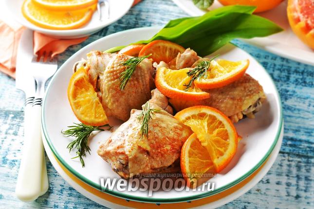 Фото Курица с апельсинами в мультиварке
