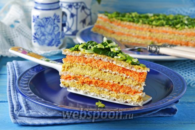 Фото Вафельный торт с консервами