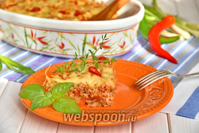 Фото Запеканка из фарша, капусты и риса