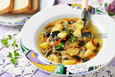 Фото рецепта Грибной суп с макаронами