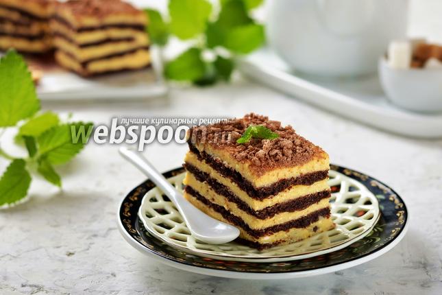 Фото Песочный торт с творожным кремом