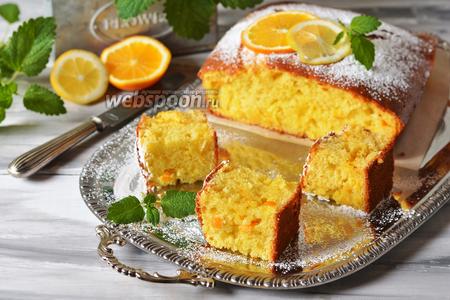 Фото рецепта Лимонно-апельсиновый пирог