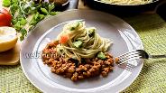 Фото рецепта Спагетти с авокадо и мясным фаршем