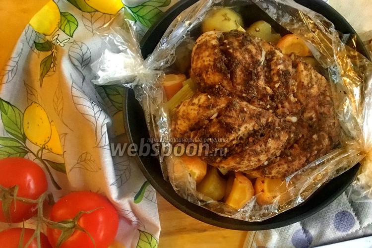 Фото Куриная грудка с овощами в рукаве