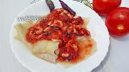 Фото рецепта Лапша с креветками в томатном соусе