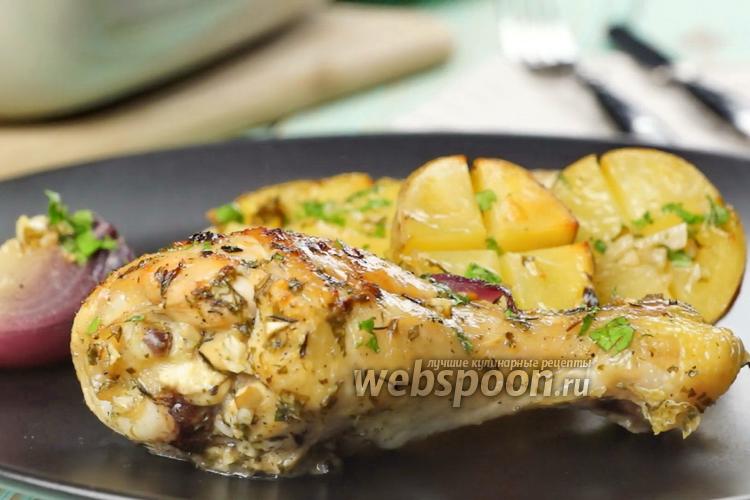 Фото Курица с картошкой и чесноком. Видео-рецепт