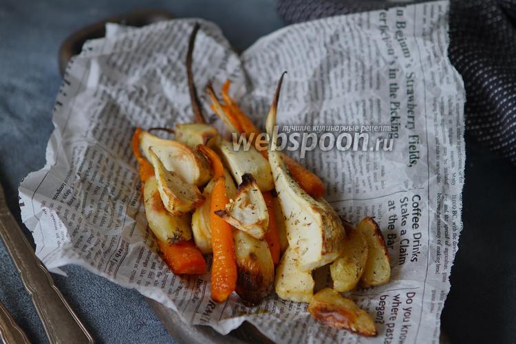 Фото Картошка с морковью и пастернаком в духовке