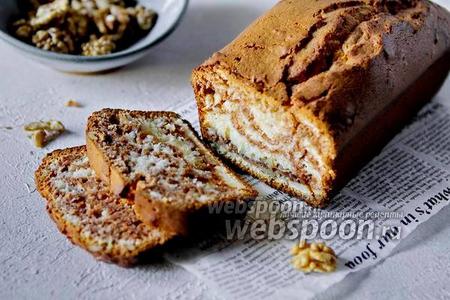 Фото рецепта Кекс «Зебра» на рисовой муке с грецким орехом