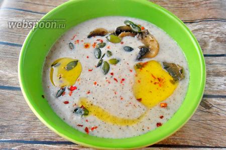 Фото рецепта Крем-суп из грибов и цветной капусты