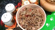 Фото рецепта Гречка с варено-копчёной свининой и шампиньонами 