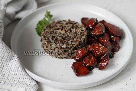 Фото рецепта Рис с курицей в соусе терияки