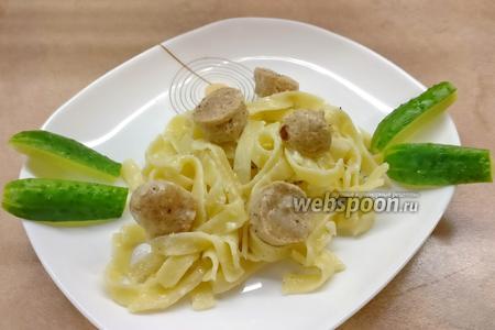 Фото рецепта Лапша с колбасками