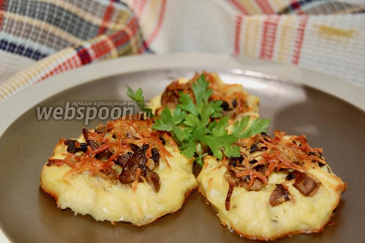 Фото Картофельные гнёзда с грибами и сыром