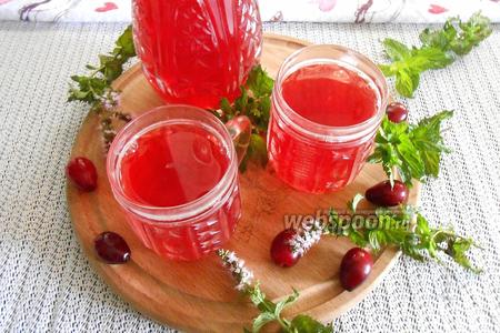 Фото рецепта Компот из кизила с мятой 