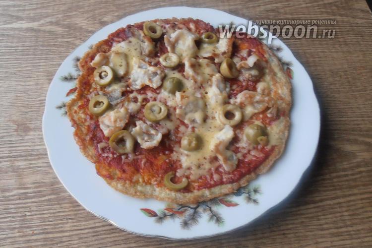 Фото Быстрая кето пицца с беконом и оливками