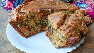 Фото рецепта Заливной кекс с куриной печенью и овощами