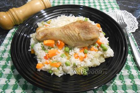 Фото рецепта Рис с куриными ножками и овощами