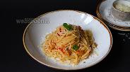 Фото рецепта Спагетти с баклажанами, помидорами и пармезаном 