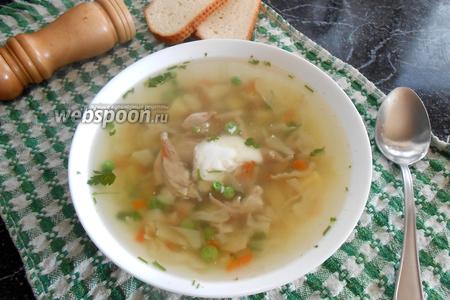 Фото рецепта Овощной суп с курицей как в садике