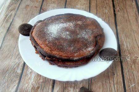 Фото рецепта Шоколадные панкейки на миндальной и кокосовой муке