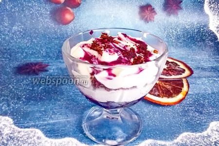 Фото рецепта Порционный десерт с крем-чиз и маршмеллоу