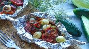 Фото рецепта Индейка с овощами в лодочке из фольги