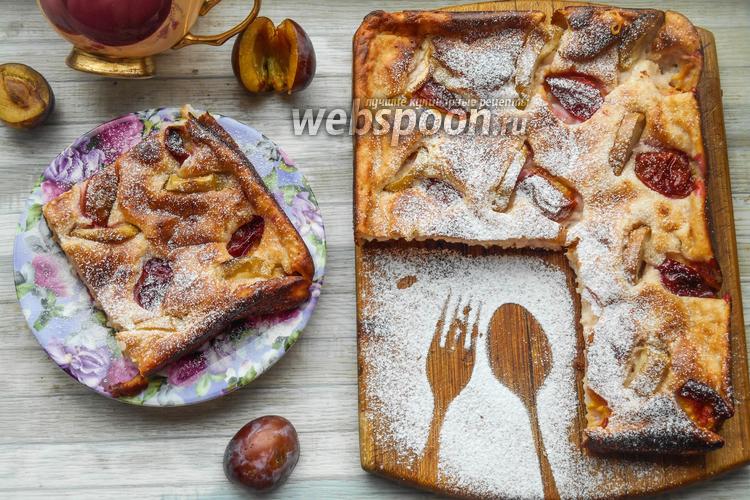 Насыпной пирог с творогом и яблоками в духовке рецепт фото пошагово и видео