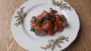 Фото рецепта Куриная печень с томатно-горчичным соусом