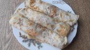 Фото рецепта Блины пицца с бараниной и шампиньонами 