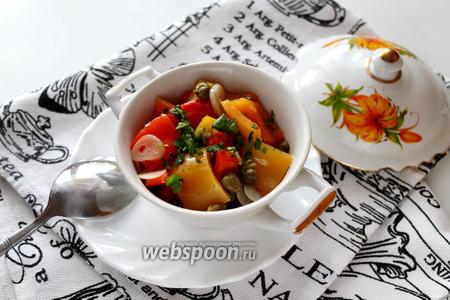 Фото рецепта Жареный перец с каперсами и чесноком