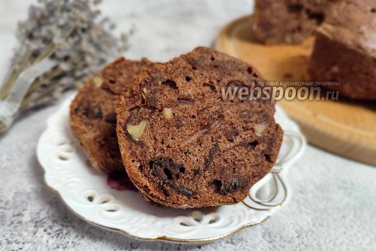 Фото Шоколадно-медовый кекс с сухофруктами и орехами