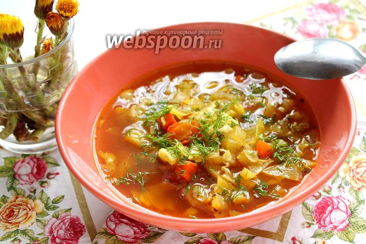 Фото Постный овощной суп с фасолью