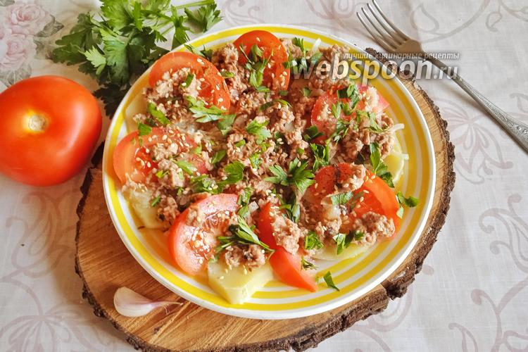 Фото Испанский салат с тунцом и картофелем