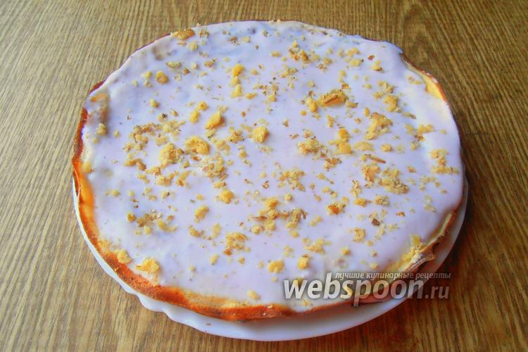 Фото Низкоуглеводный блинный торт с рикоттой и клубникой