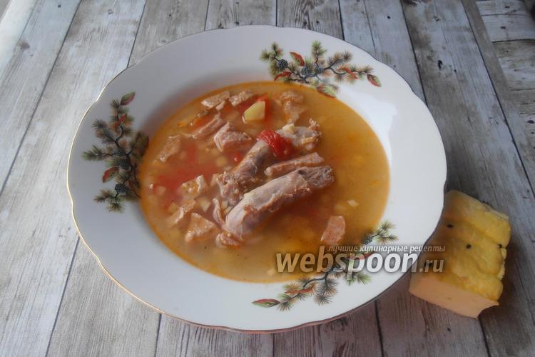Фото Кето суп с куриными шеями и колбасой